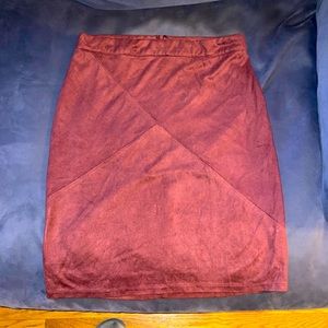 41 Hawthorn Maroon Midi Pencil Skirt